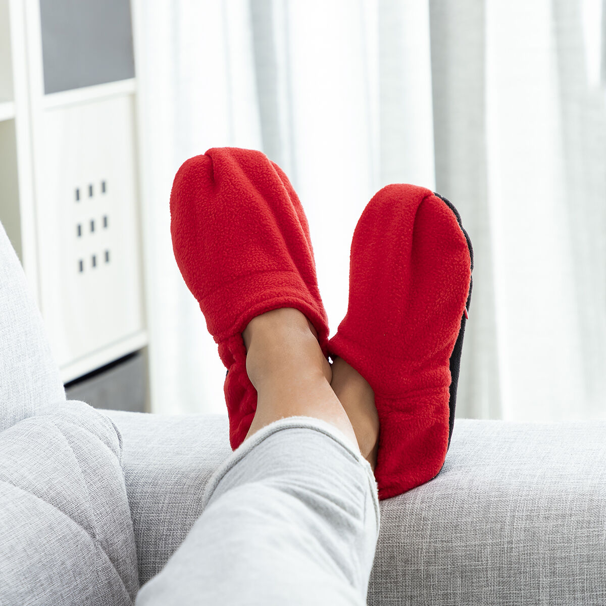 Innovagoods Verwarde Slippers, Op Te Warmen In De Magnetron Innovagoods Rood