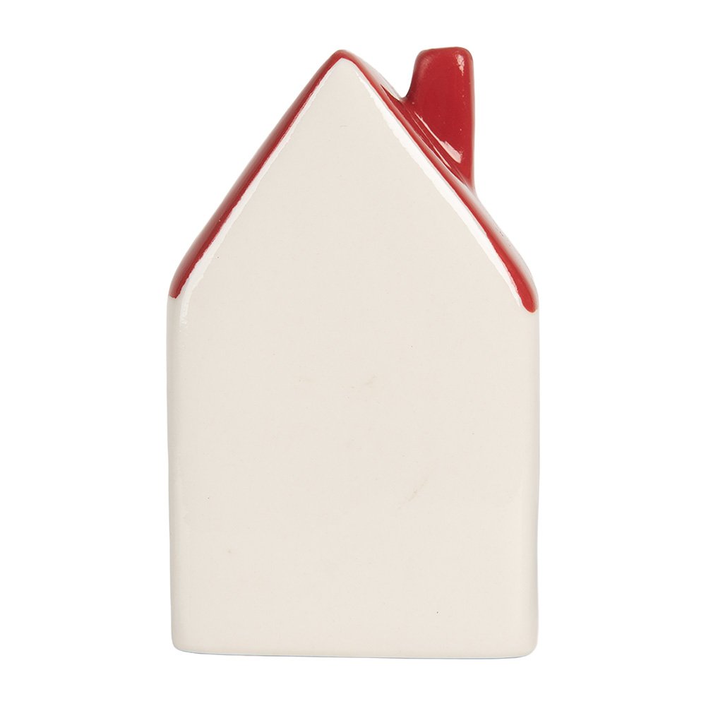 Decoratiehuisje 6x5x10 cm wit keramiek LED