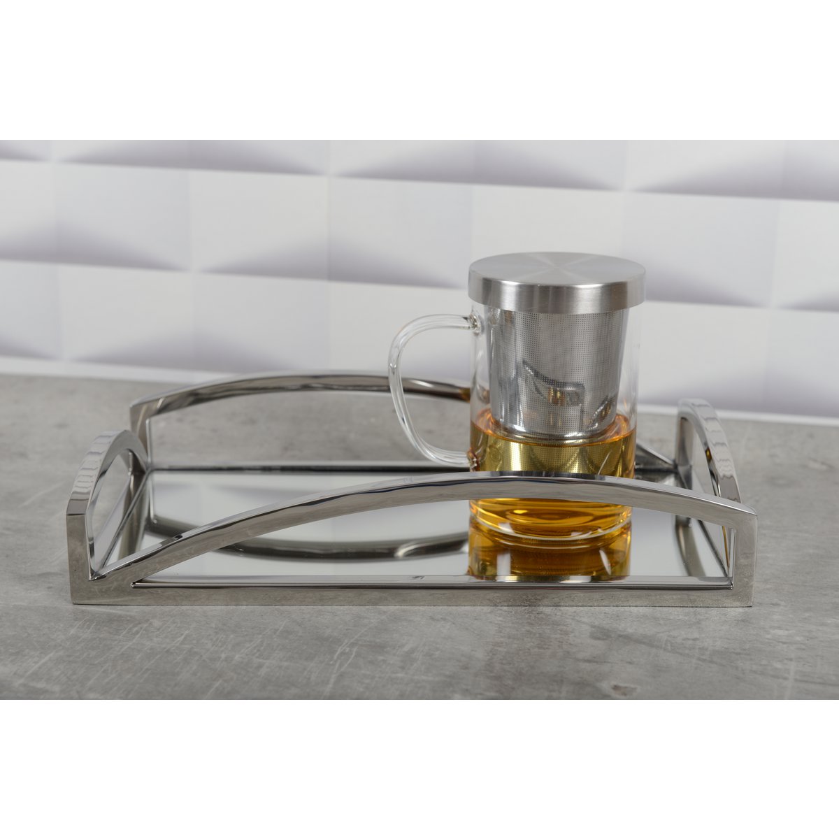 Mok 400ml glas met deksel en filter