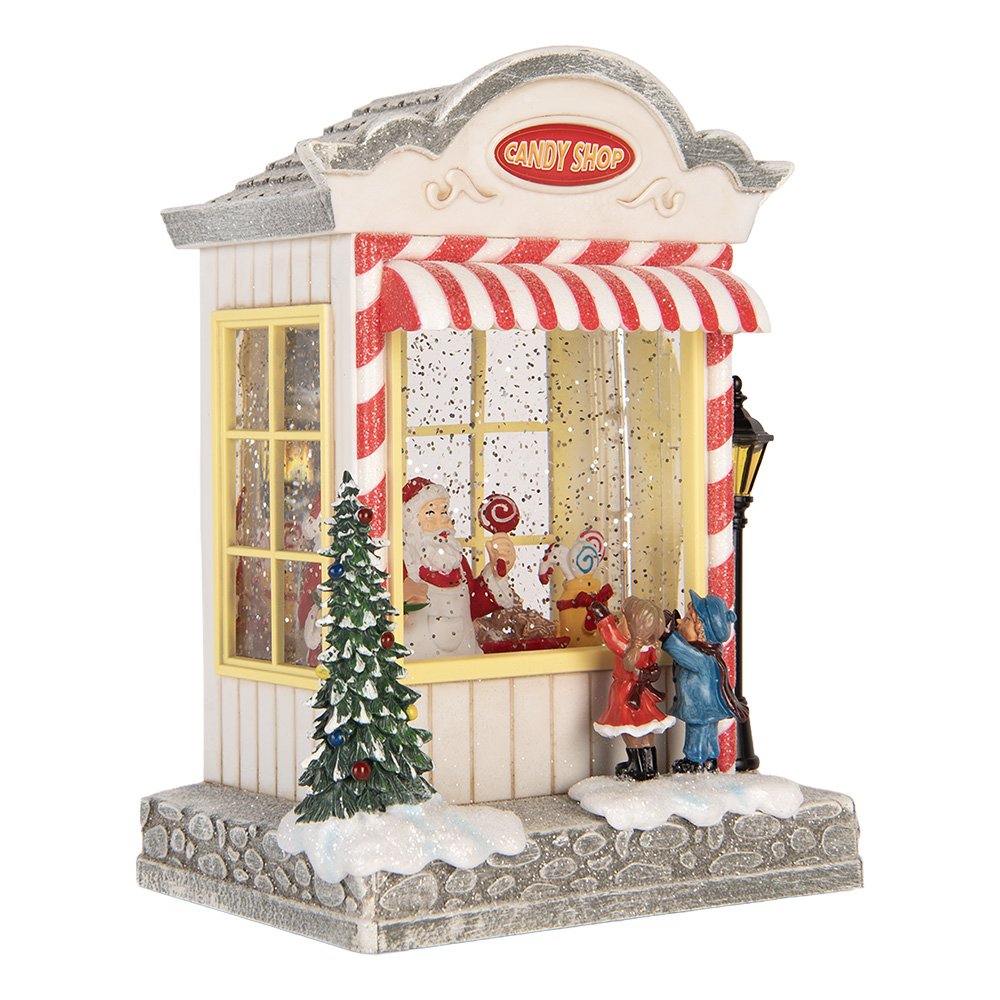 Kerstdecoratie met LED-verlichting en muziek Huis 16x12x23 cm / 3xAA Wit Kunststof
