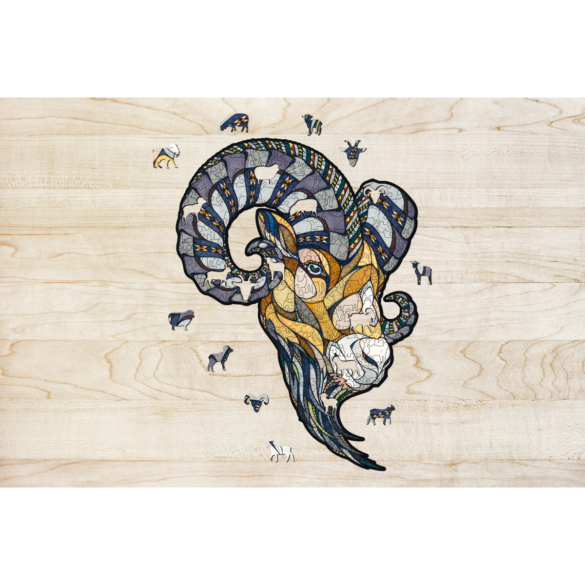 Eco Wood Art (EWA) Wooden Jigsaw Puzzle Ram, 2529, 38.7x28.2x0.5cm Cardboard box
