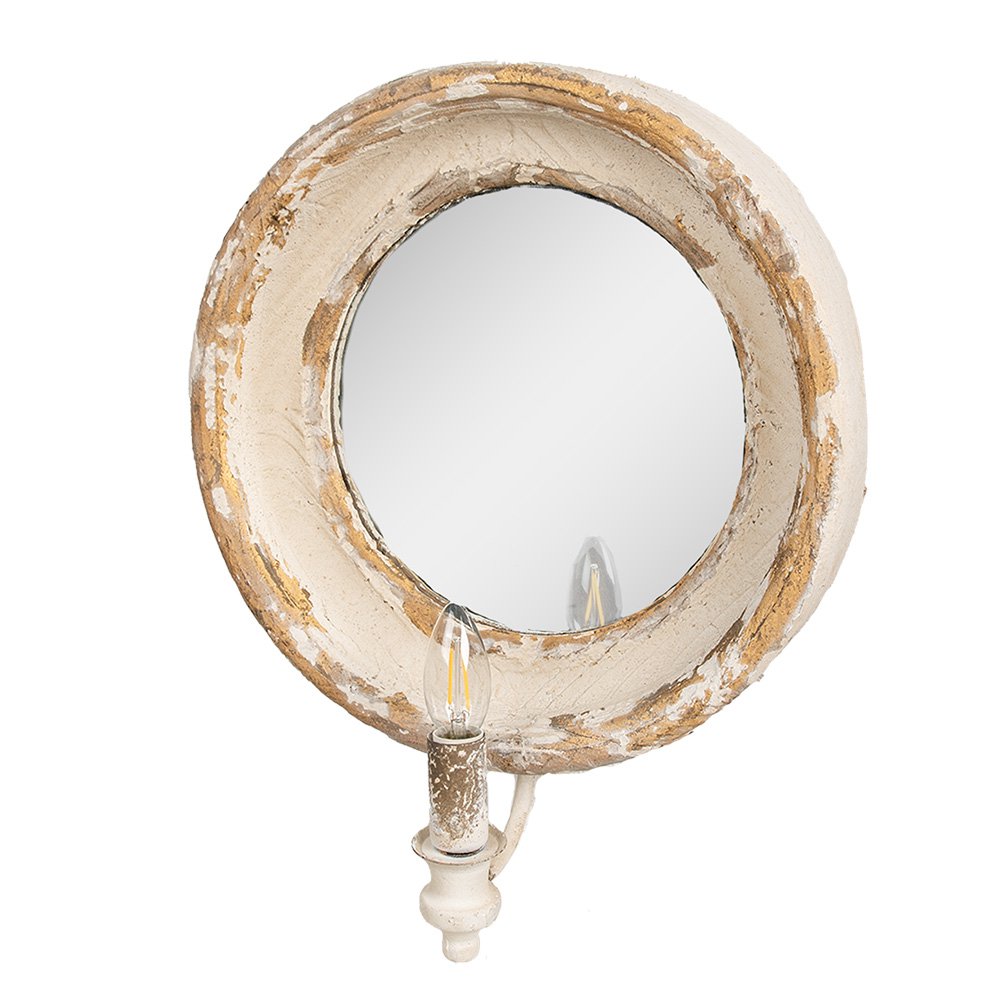 Wandspiegel 38x14x47 cm hout beige