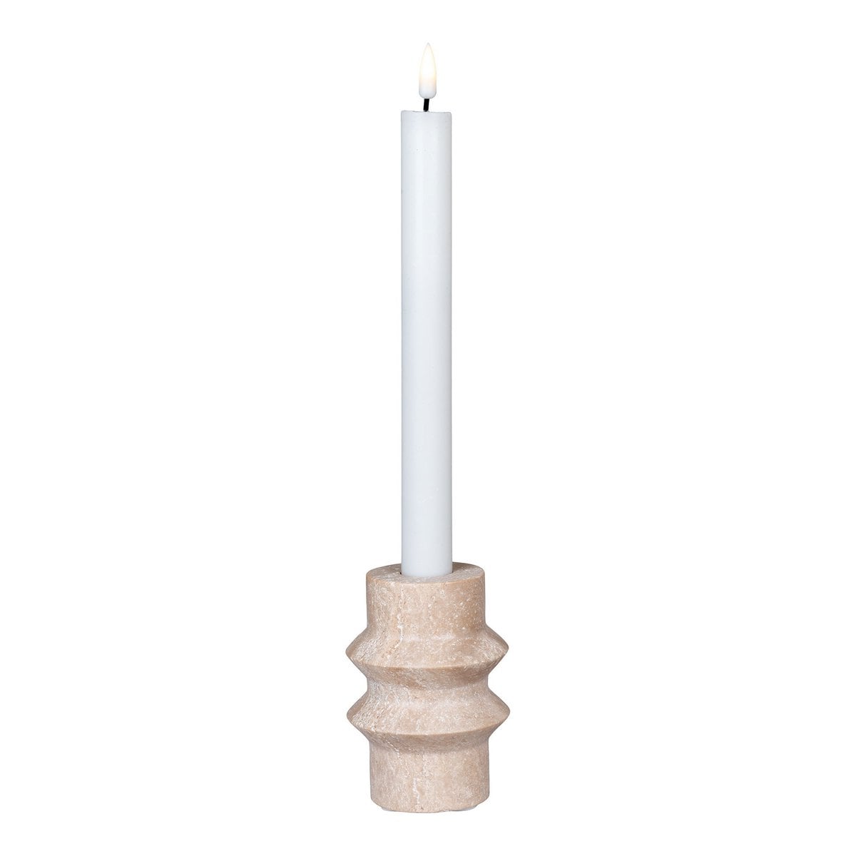 Kandelaar travertijn Ø7x10 cm beige