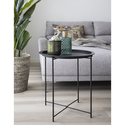 Bijzettafel staal Ø47x50 cm zwart