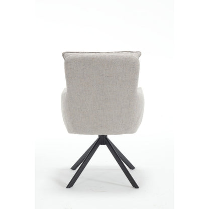 Fauteuil structuurstof grijs draaibaar