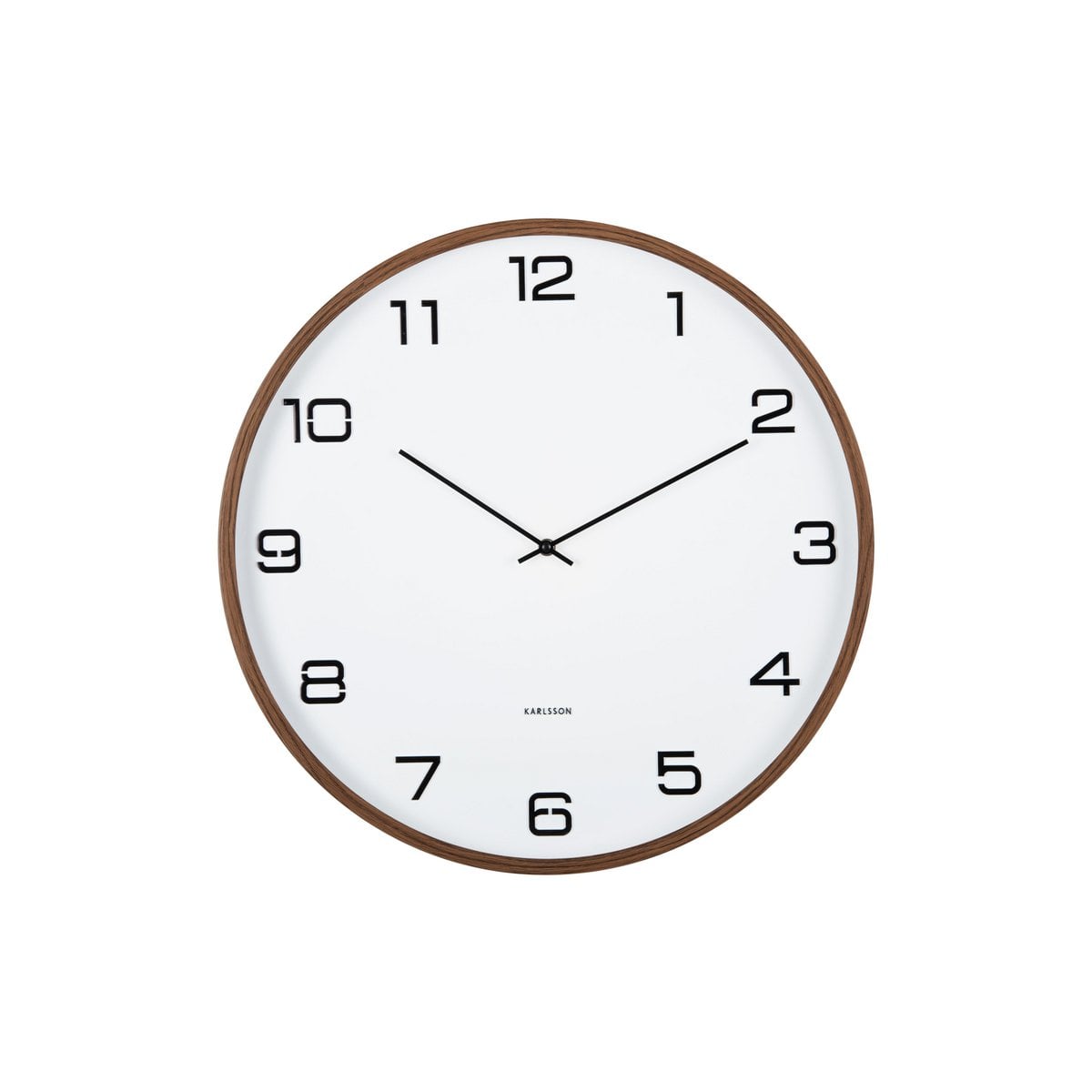 Wandklok 51 cm wit houtprint