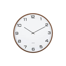 Wandklok 51 cm wit houtprint