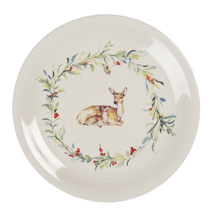 Dinerbord Ø 28 cm keramiek wit rendier