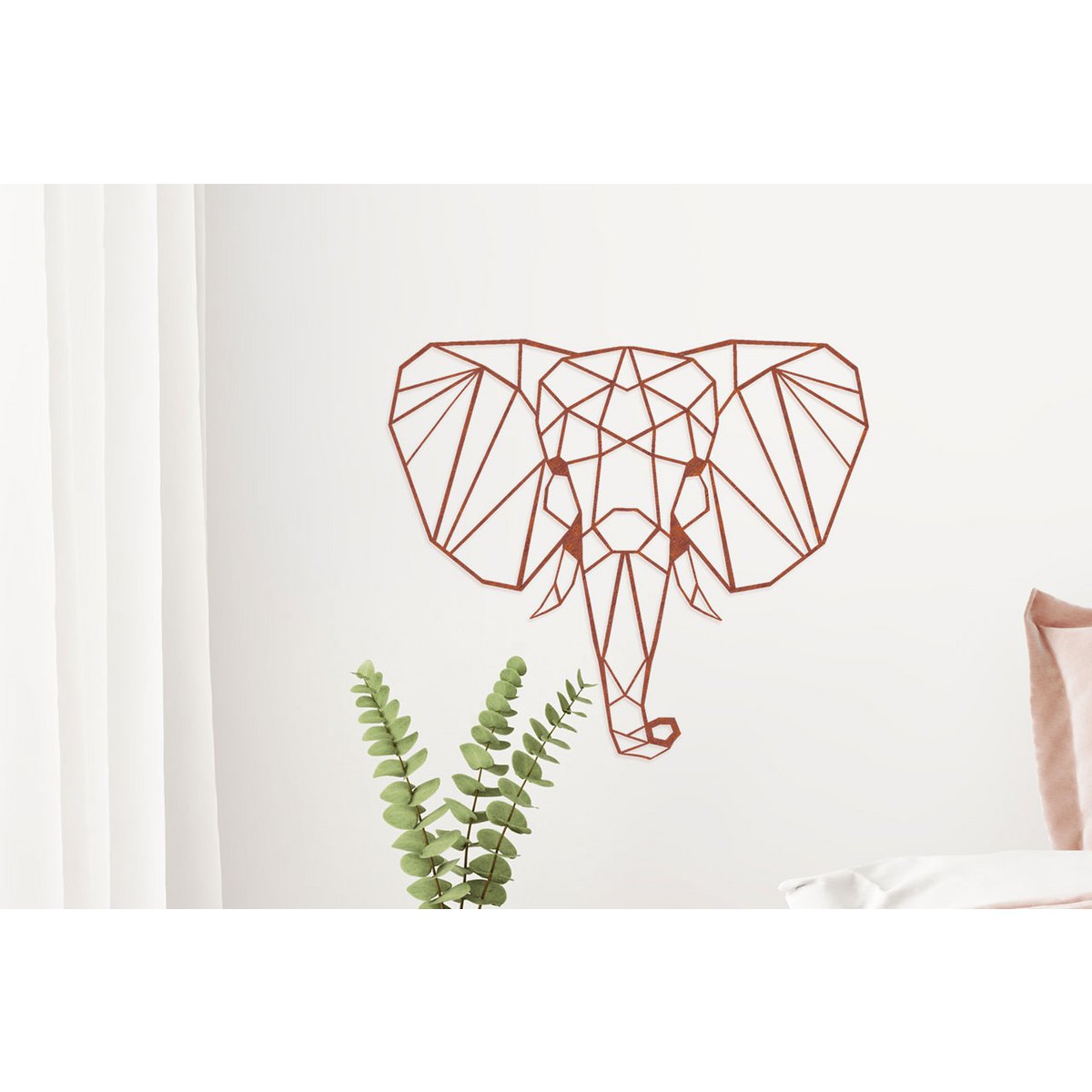 Wanddecoratie olifant roestmetaal 38,1x43,4 cm