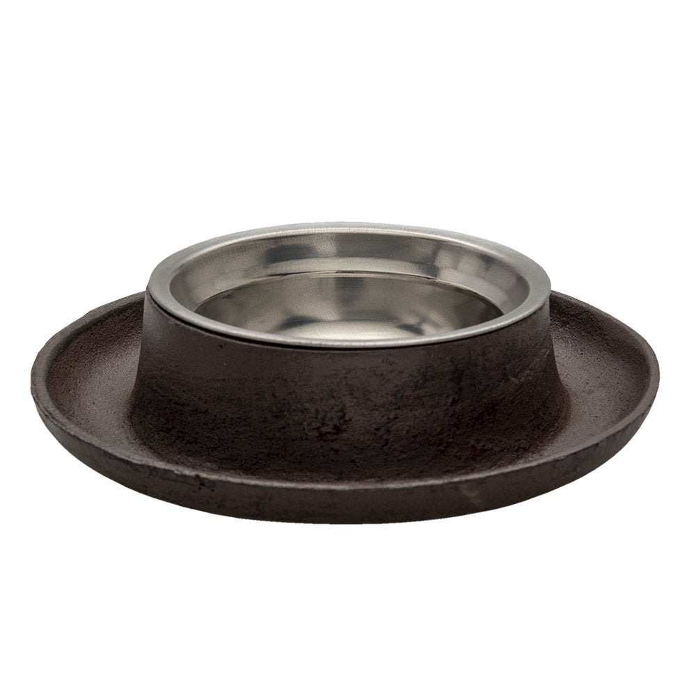 Voerbak hond kat Ø 22x5 cm bruin ijzer