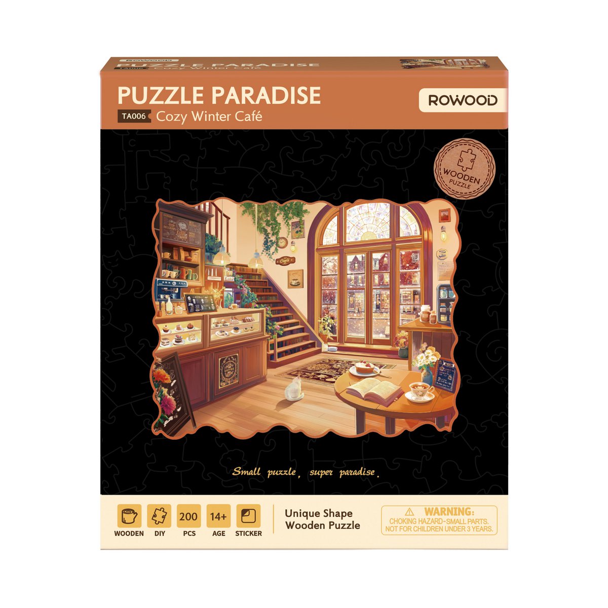 Houten legpuzzel 200 stukjes 29,2x23,3 cm multiplex
