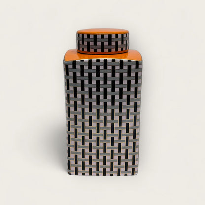 Porseleinen busje met deksel set A-stijl B-stijl oranje