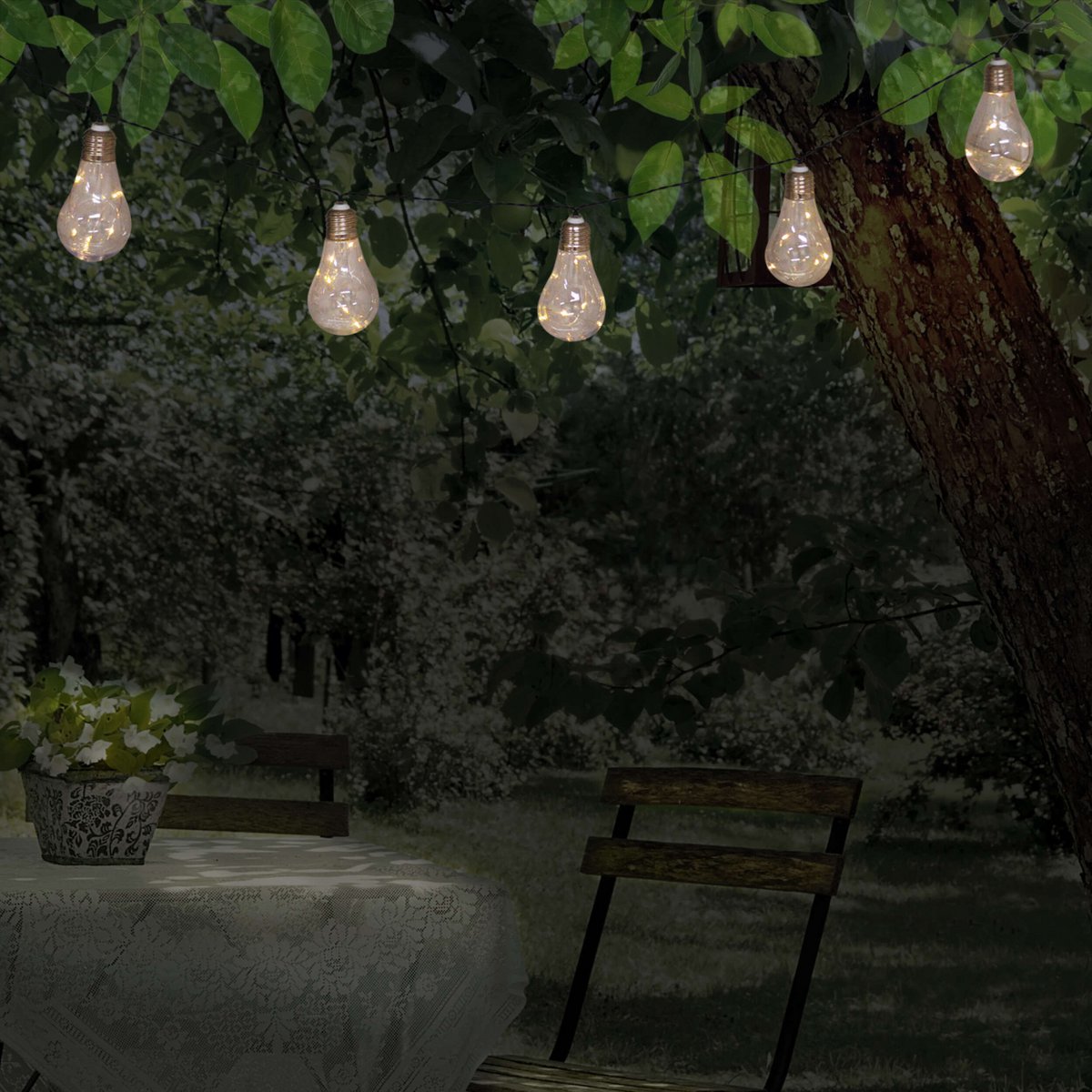 Lichtsnoer 10 LEDs zonne-energie plastic