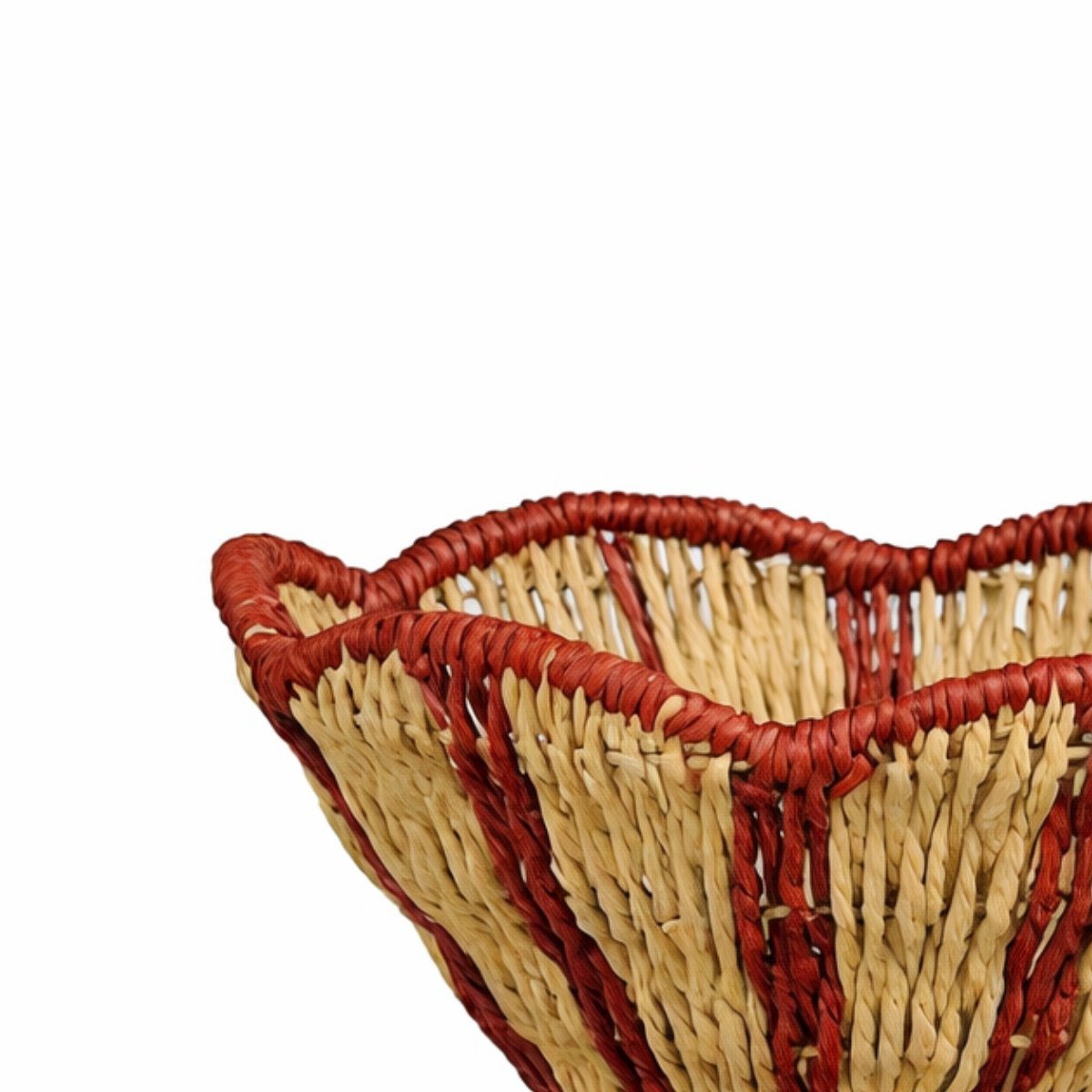 Opbergmand papier ijzer rood lichtbruin Ø28x20 cm