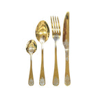 Housewife 24-Piece Gold Brilliant Arabesque Cutlery Set Luxury