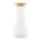Opbergpot glas hout 9x9x20 cm