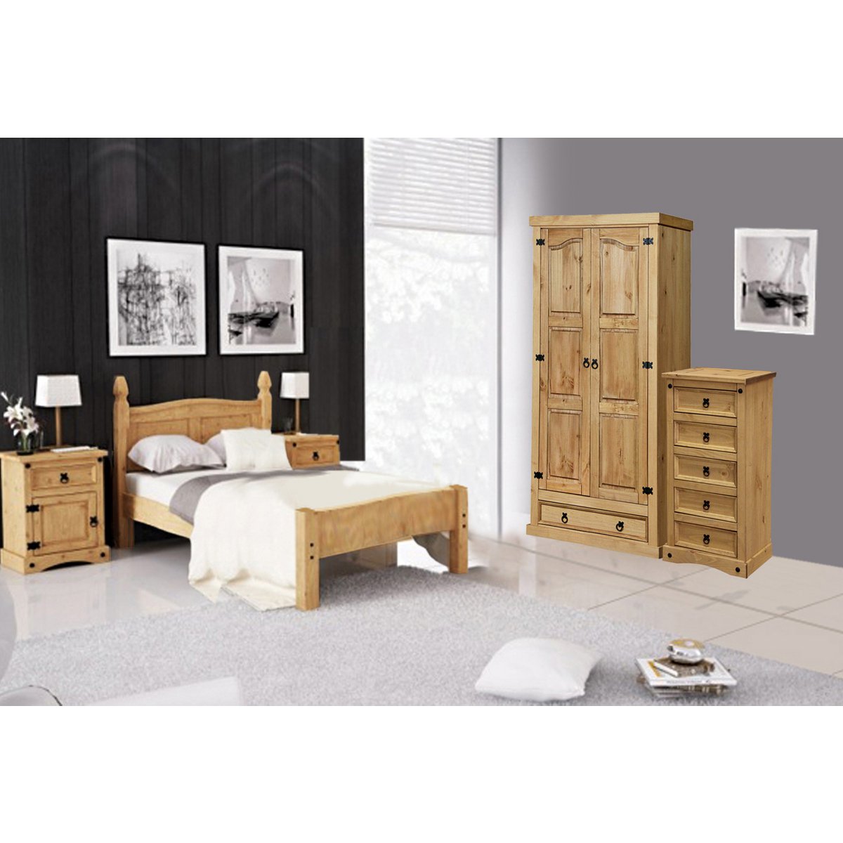 Bedframe massief grenenhout 90x200 cm bruin