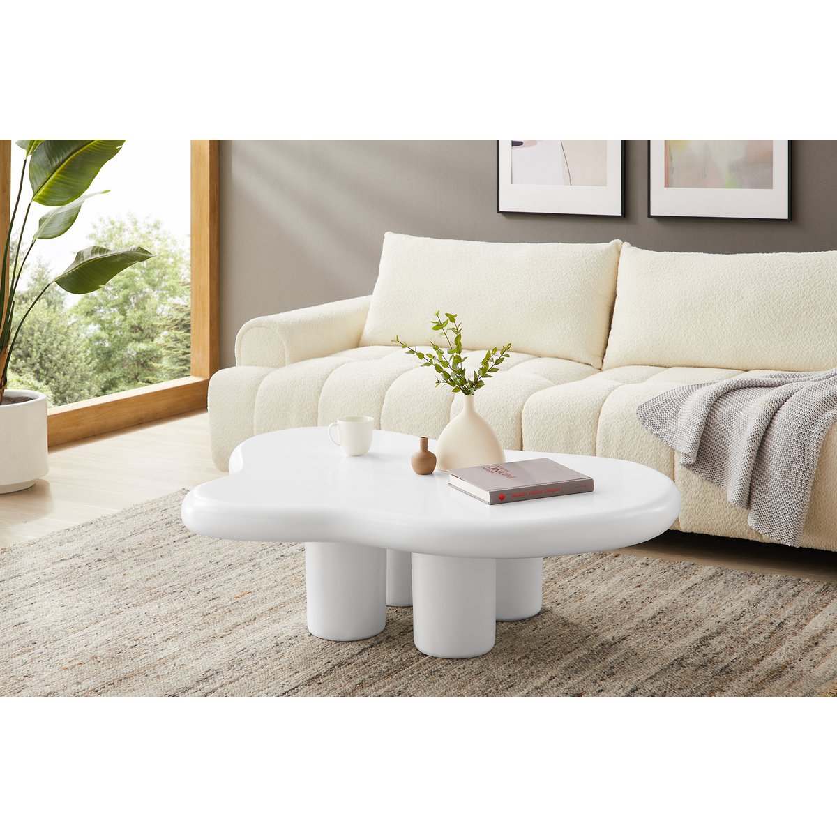 Coffee table 123x89 cm white