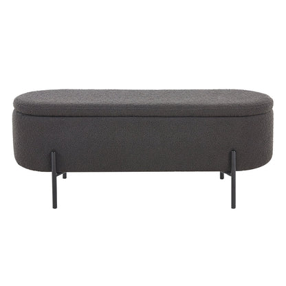 Bedbank 110 cm opbergfunctie antraciet