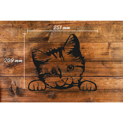 Kiekeboe Kat Kitty Wanddecoratie Zwart 20,9x25,1x0,2cm