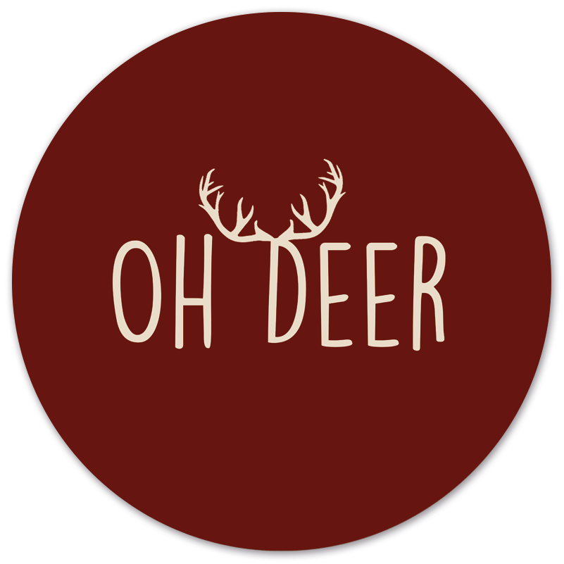 Wall circle oh deer red