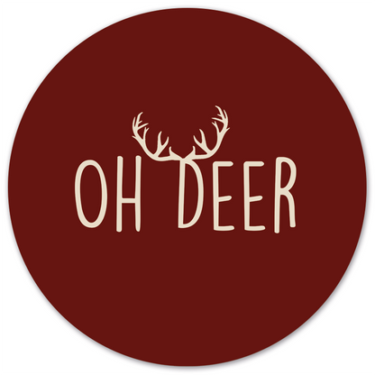 Wall circle oh deer red