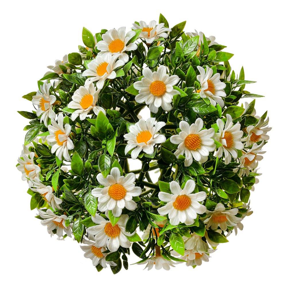 Buxus bol Ø 17 cm Wit Groen Kunststof