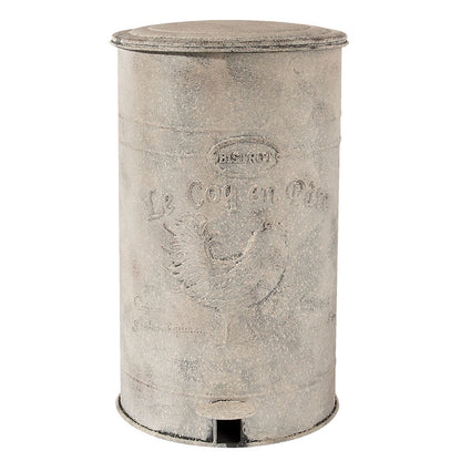 Pedaalemmer 12L wit kipdecor metaal