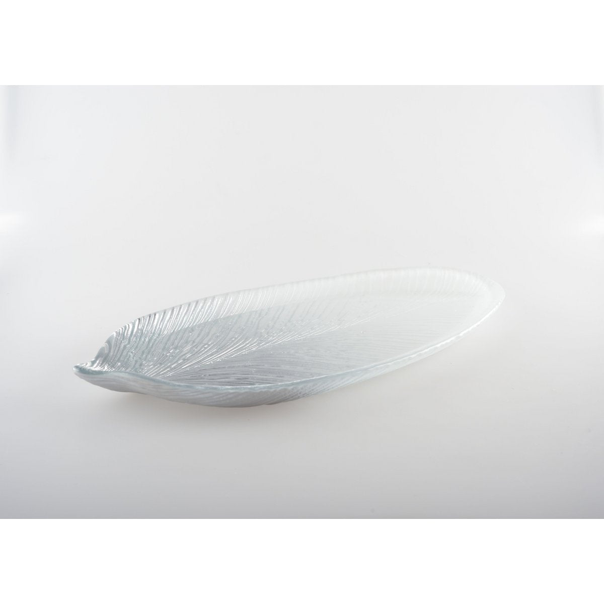 Presentatieschaal zilver glas 43x20x3,2 cm