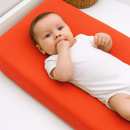 Strawberry organic cotton changing pad cover