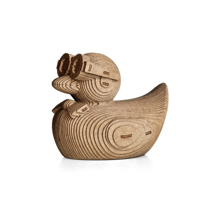 Houten spaarpot eend 12,7x10,7x12,8 cm