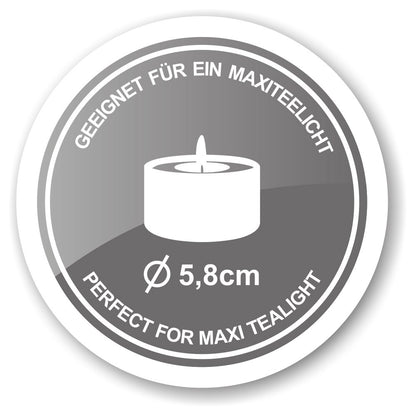 Set van 2 lantaarns glas ø 11 cm grijs zilver
