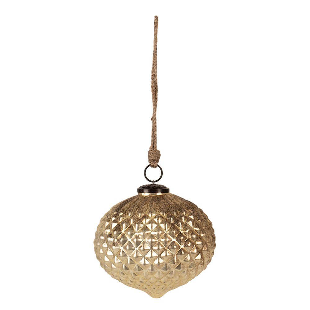 Christmas bauble Ø 15x15 cm Gold-coloured Glass Christmas Tree Decoration