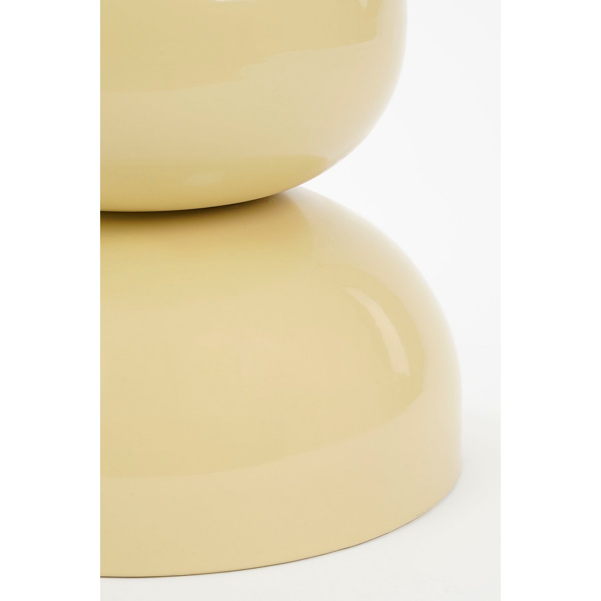Bijzettafel rond 46x32 cm ijzer beige