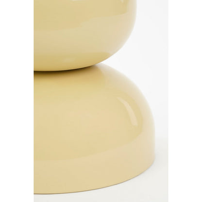 Bijzettafel rond 46x32 cm ijzer beige