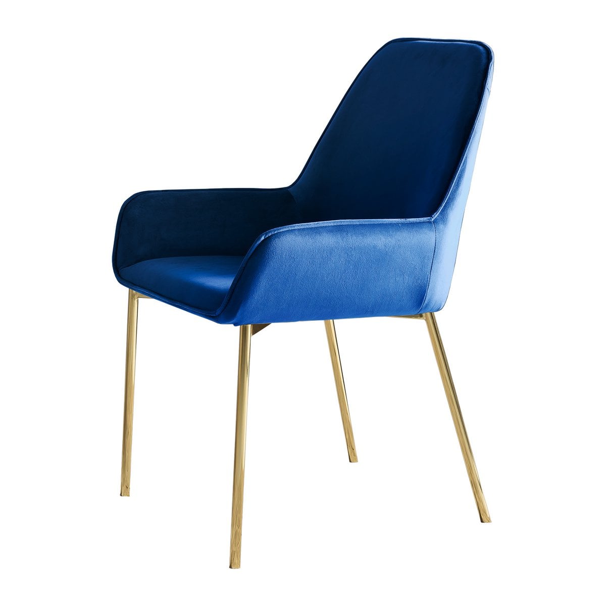 Dining chair set of 2 blue velvet