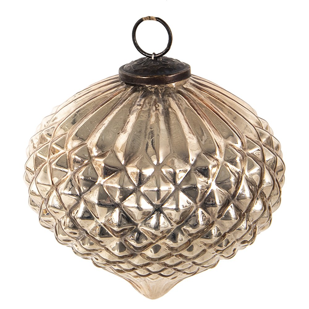 Christmas bauble Ø 15 cm Silver Coloured Glass Christmas Decoration