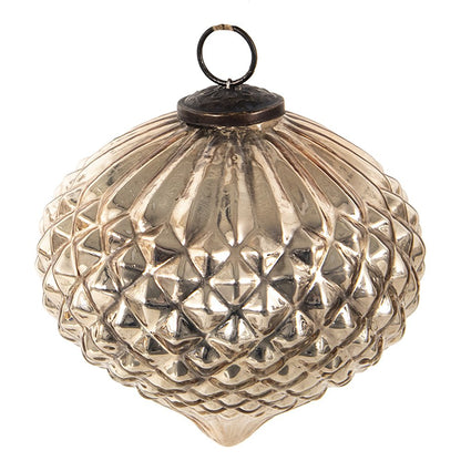 Christmas bauble Ø 15 cm Silver Coloured Glass Christmas Decoration