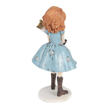 Kerstbeeld kind 12 cm blauw polyresin