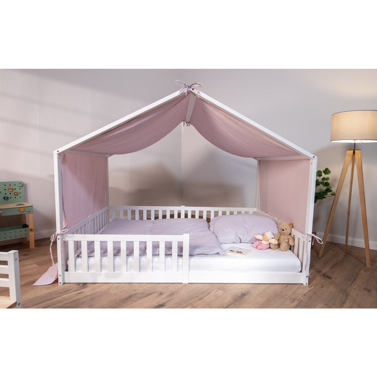 Tissi® canopy mosquito net for house beds 120-140x200 cm old rose