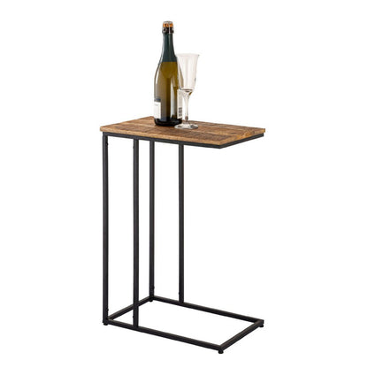 Bijzettafel Laptisch Hout 25x60x40 Duurzaam Metalen Frame