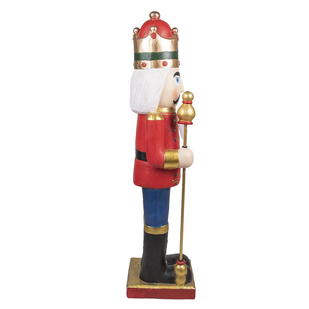 Beeld Notenkraker 120 cm Rood Blauw Kunststof Kerstdecoratie