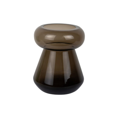 Vaas glas bruin 21x21x26 cm