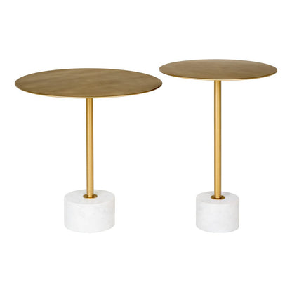 Bijzettafel messing marmer Ø41x58 cm