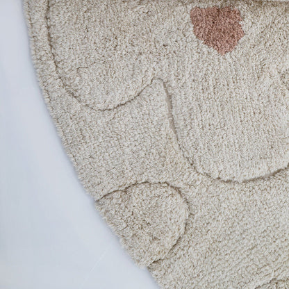 Nursery rug washable cotton flower flora flora flora round