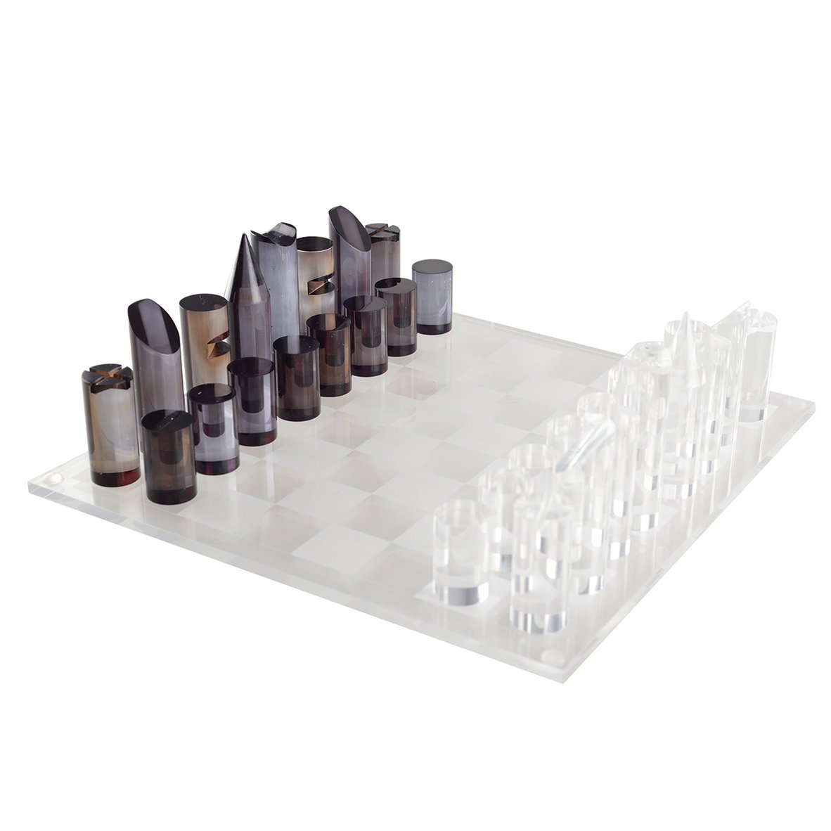 Acryl spel dames en schaken 2-in-1 transparant
