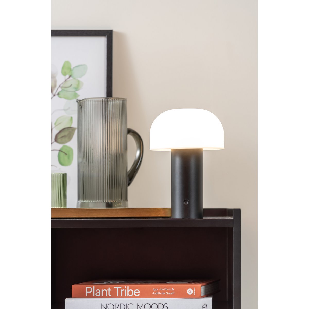 Tafellamp Luca LED zwart 15x23 cm