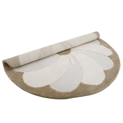 Kindervloerkleed rond bloemen ecru beige