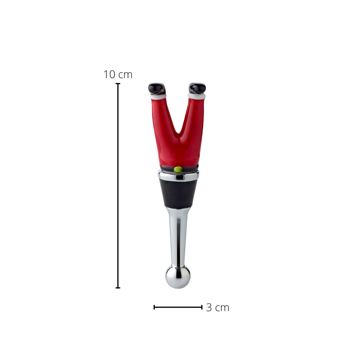 Flesafsluiting Santa Claus -benen (hoogte 10 cm) voor champagne, wijn en mousserende wijn, muranoglas