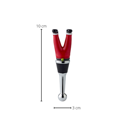 Flesafsluiting Santa Claus -benen (hoogte 10 cm) voor champagne, wijn en mousserende wijn, muranoglas